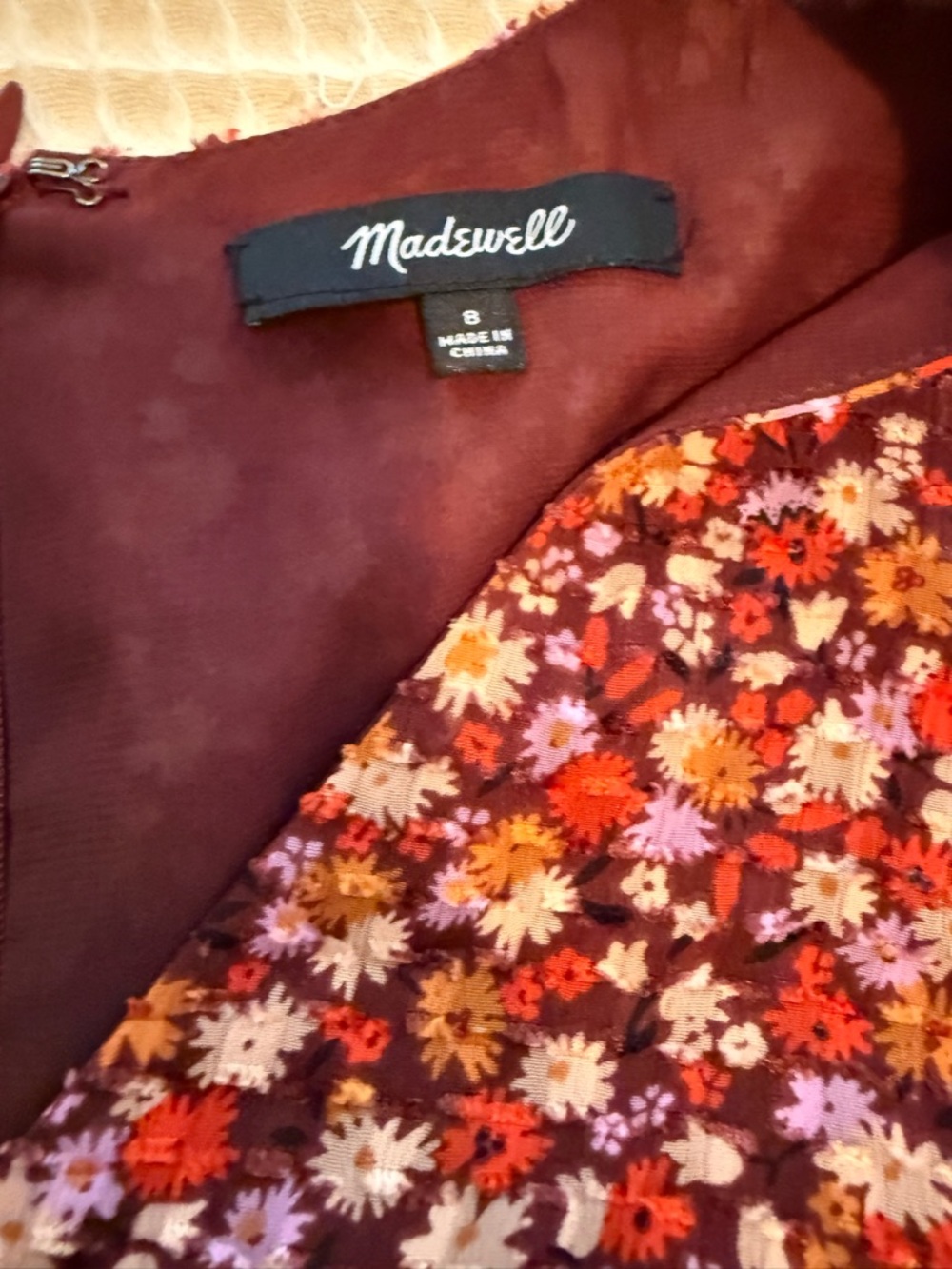 Madewell Burgundy Floral Maxi Dress with V‑Neck - Picture 3 of 3